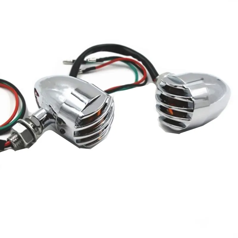 cheap Pair Motorcycle Metal Turn Signal Light Indicator Amber For Harley Honda Suzuki Yamaha Dual Sport bike Cruiser Bobber Chopper