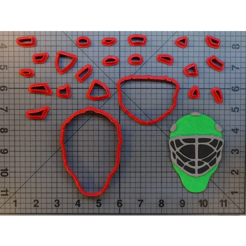 

Custom 3D printed PLA Tool Hockey Helmet Cookie Cutter Set Cake Decorating Tool Cake Press Baking Mould Cookie Stamp