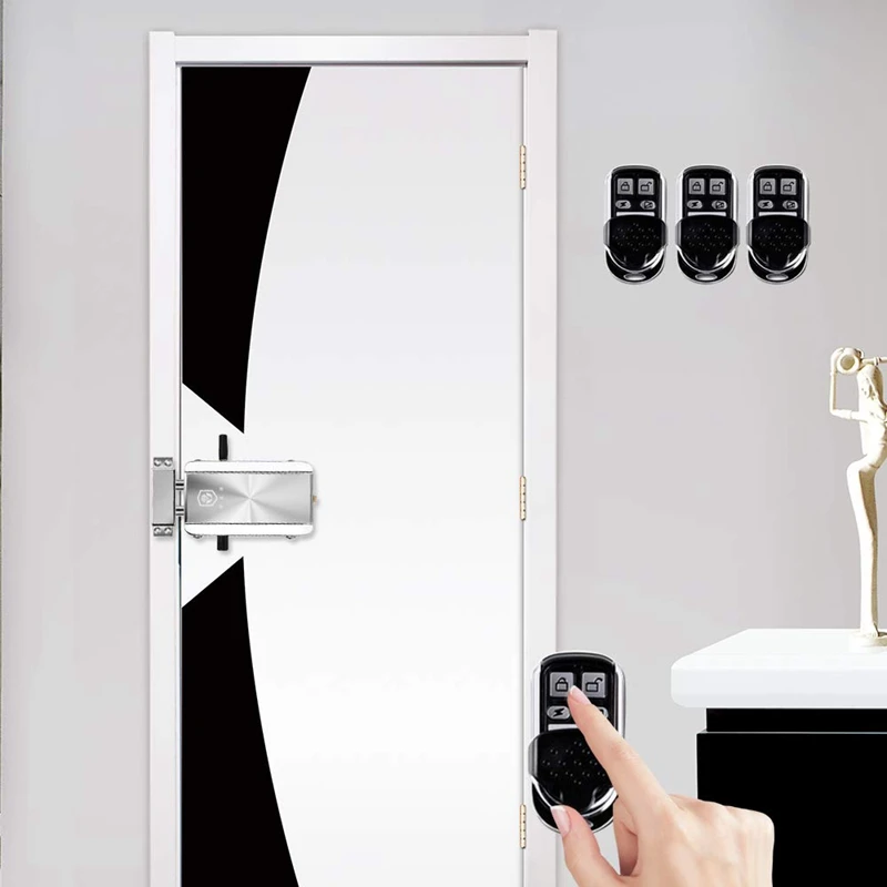  Home Door Lock Kit Remote Control Keyless Entry Electronic Lock Smart Wireless Anti-Theft Deadbolt  - 4000016313452