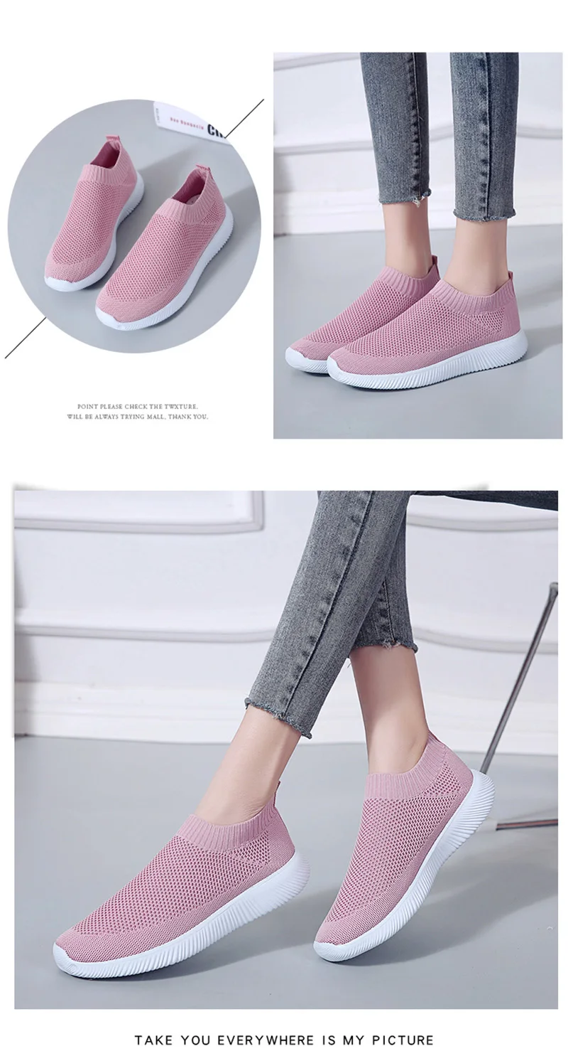 Hot Sell Sock Sneakers Women Pink Outdoor Mesh Shoes Breathable Woman's Footwear Female Girl zapatillas deporte mujer Size 35-44 (2)