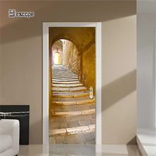3D каменные ступеньки, наклейка на дверь, Европейский водонепроницаемый стиль, наклейка на стену для спальни, гостиной, двери, наклейка на стену, домашний декор