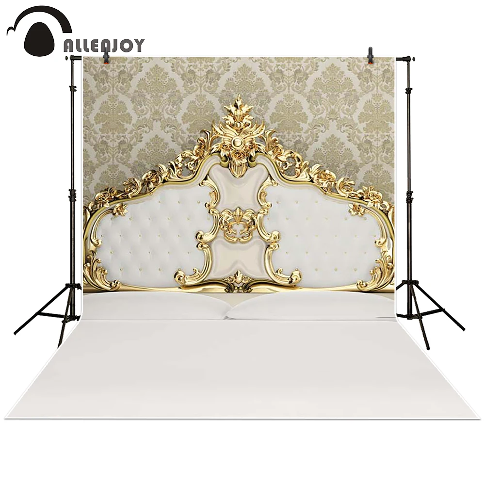 

Allenjoy Photography backdrops background golden royal bed headboard prince newborn kids baby shower studio
