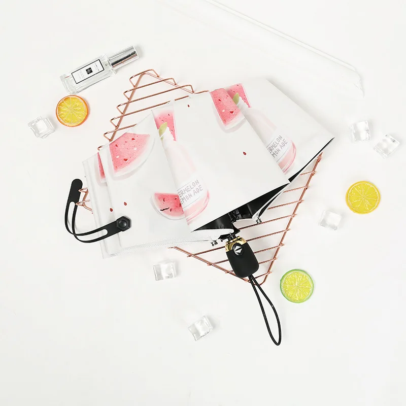 YADA High Quality Watermelon&Leaves Umbrella Fold Automatic Umbrellas For Women UV Rainproof Protection Parasol Umbrella YD159