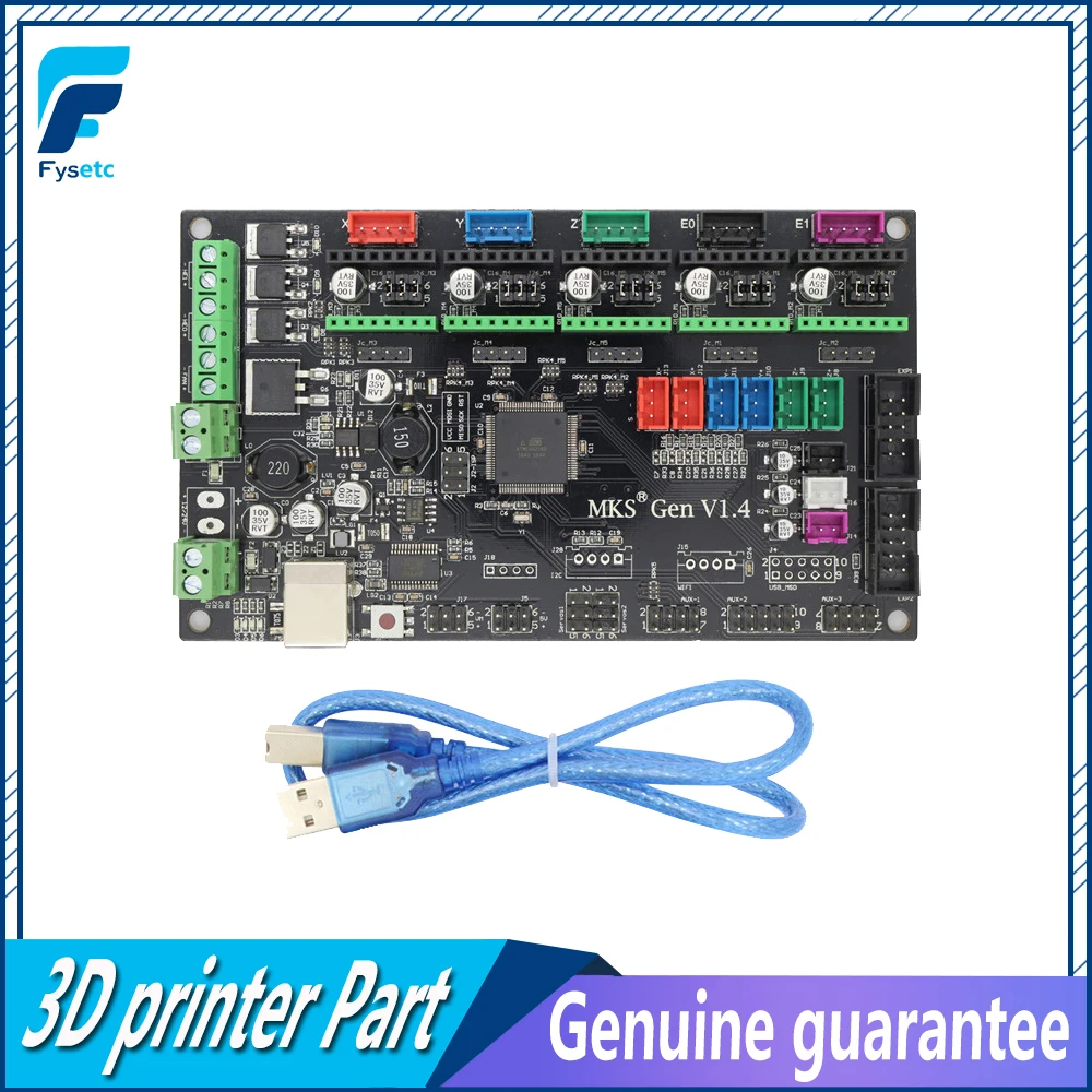 

Latest 3D printer Gen V1.4 control board Mega 2560 R3 motherboard Ramps1.4 compatible, with USB For 3d Printer