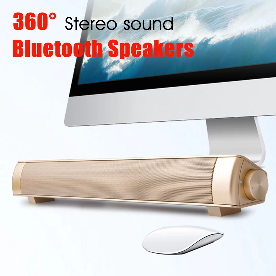 New Bluetooth Speaker Soundbar Slim Magnetic Stereo Sound Subwoofer Speaker Wireless mini Computer PC Tablet Mobile phone