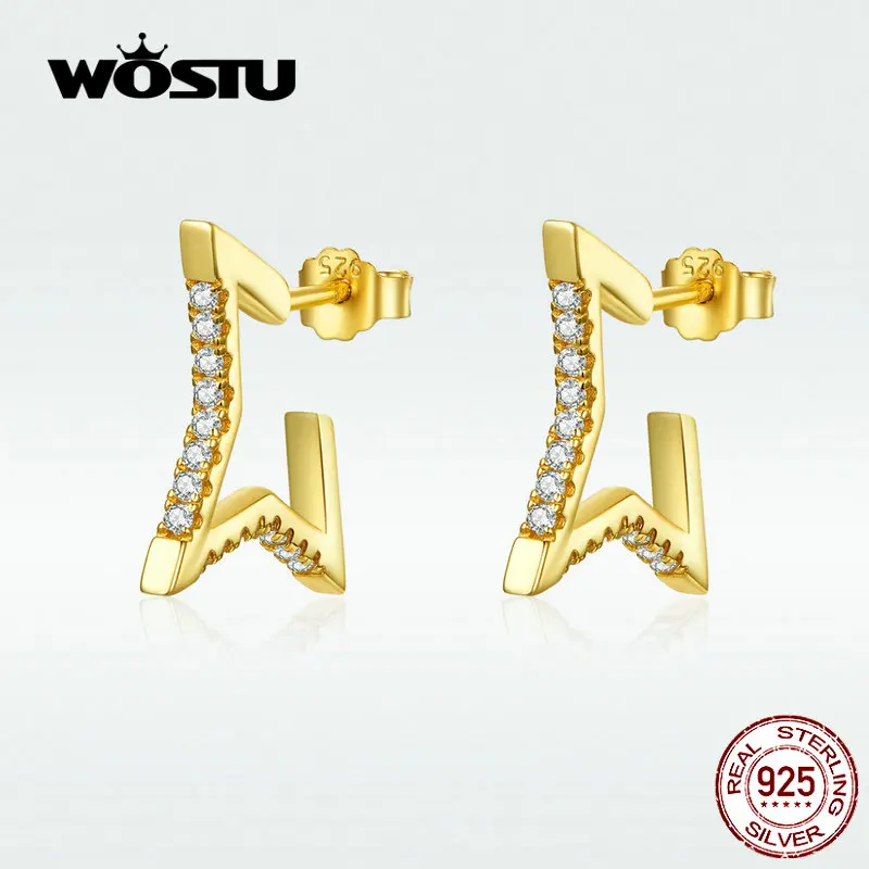 

WOSTU Hot Fashion 925 Sterling Silver Stud Earrings 2019 New Struggle For Life Earrings Fashion Jewelry Gift Wedding DAE092