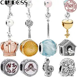 QIUBOSS Jewelry 100% 925 пробы серебро плавающей Минни мотаться Шарм DIY приспособленный оригинальный браслет девушка мода подарок