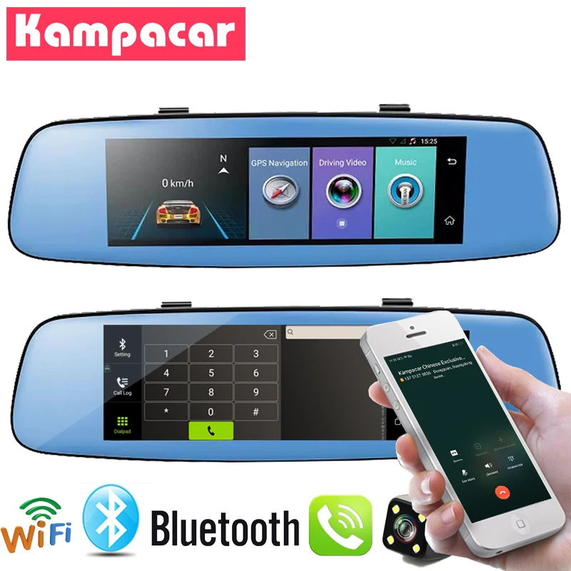 

Kampacar 8 Inch 4G Car Dvr Mirror Dash Cam Dual Lens Auto Camera GPS Navigation ADAS FHD 1080P Bluetooth WiFi Video Recorder DVR