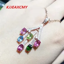 KJJEAXCMY boutique jewelry, Plata de Ley 925, turmalina natural, colgantes de mujer, adornos, joyería