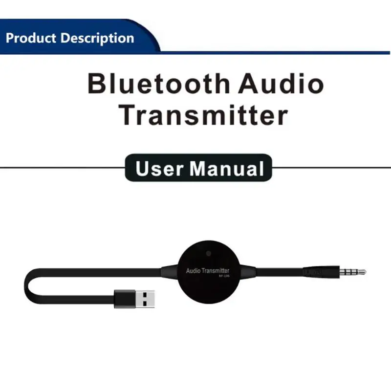 BW-106 беспроводной передатчик Bluetooth аудио Музыка периферийное устройство со стерео-разъемом адаптер