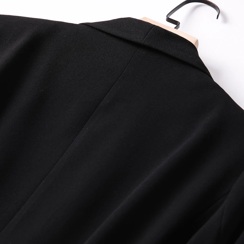 Shuchan Shawl Collar Woman Blazer 2019 3/4 Sleeve Summer Autumn Jacket Women Black Chaquetas Mujer Casual Solid  Office Lady