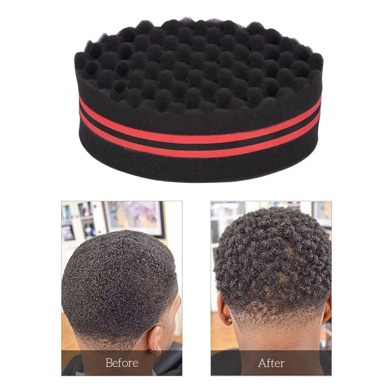 

Double Sided Barber Hair Brush Sponge Magic Dreads Locking Twist Coil Afro Curl Wave Hair Care Styling Tool For Natural Hair PJ