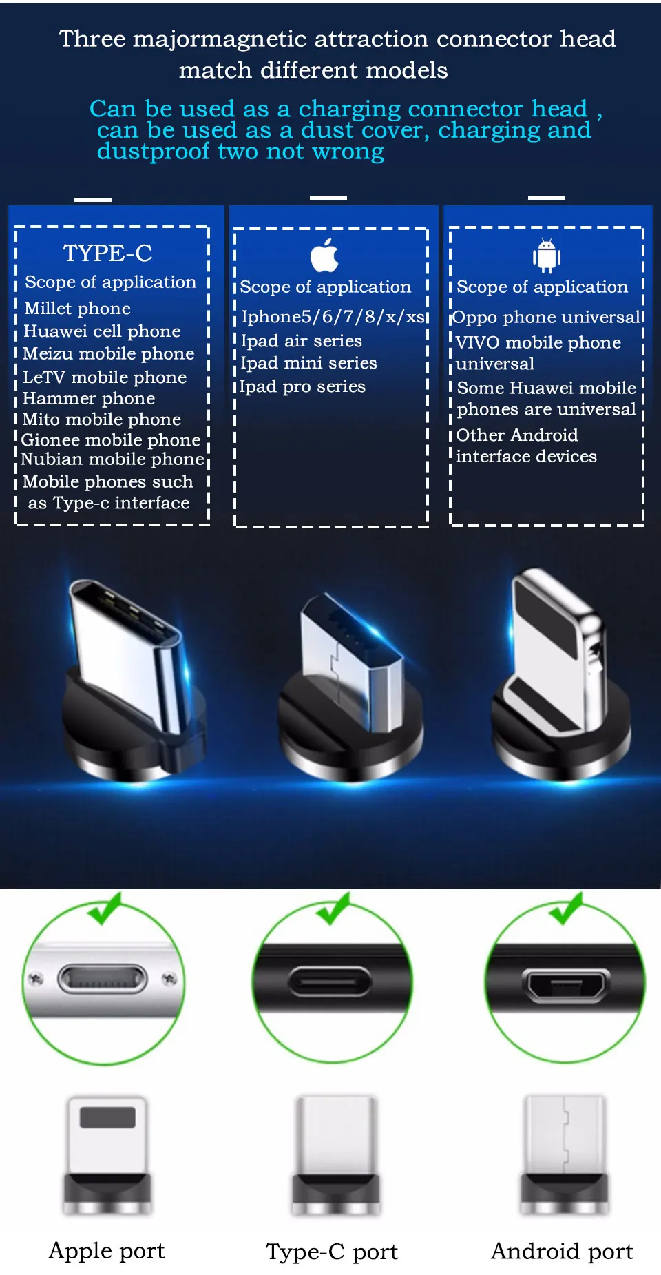 Orsda, магнитный USB кабель Lightning для быстрой зарядки мобильных телефонов, usb type C, магнитный кабель для зарядки и передачи данных, Micro usb кабель