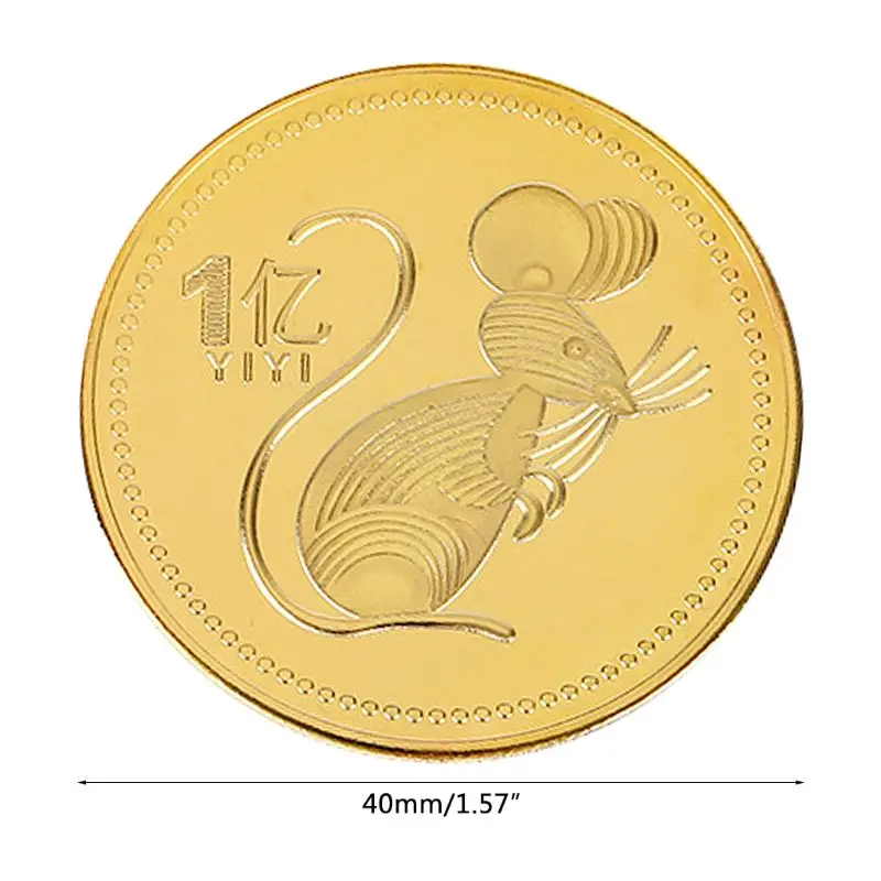 Год крысы памятная монета Китайский Зодиак сувенир вызов коллекционные монеты лунный календарь коллекция художественные подарки