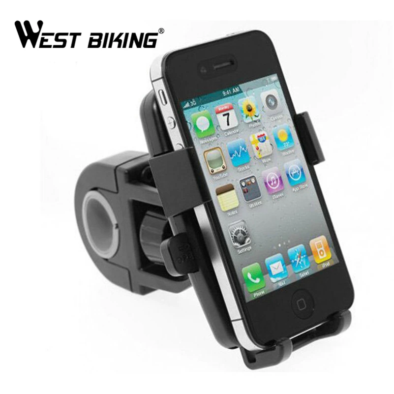 

WEST BIKING Bike Navigation Bicycle Phone Holder Double Rotation Clip Stand Bracket Universal Cycling Bicycle Phone Holder