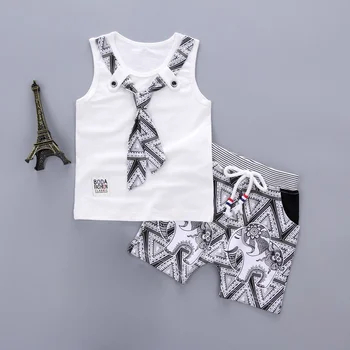

Baby Boy Clothes set summer cotton vest + shorts two-piece boy suit new