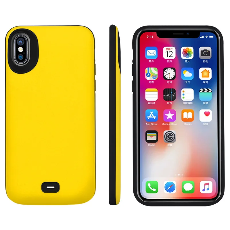 NTSPACE 5000 мАч портативное зарядное устройство чехол для iPhone X Xs power Case Внешний блок питания для iPhone Xs чехол для батареи - Цвет: Yellow