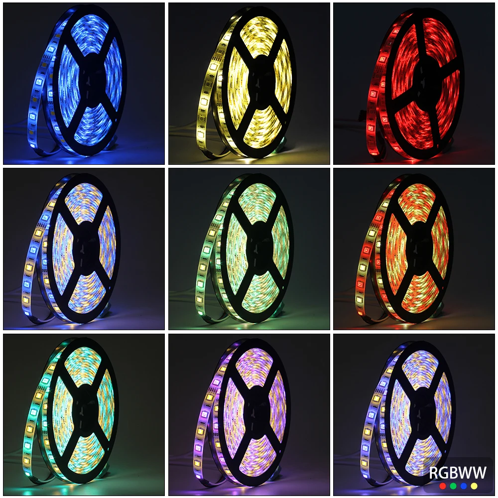 12V RGB, RGBW, RGBWW Светодиодные ленты 5050 Гибкие светодиодные полосы света 60 Светодиодный s/m, белый, теплый белый, красный, зеленый, синий, светодиодный Диодная лента IP65 Водонепроницаемый