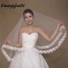 Дешевые 1.5 м цвета слоновой кости свадебная фата Фата для невесты въелось de Novia вуаль Mariage zhg20
