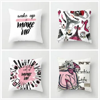 

RULDGEE 1PC Polyester 45*45cm Cushion Cover Valentine's Day Gift Love Mr Mrs Pattern Throw Pillow Home Decorative Pillowcase