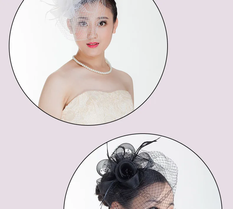 Shanfu Для женщин цветок Mesh fascinators с Birdcage вуаль для свадьбы церковь Чай партии чародей повязка зажим для волос sfd1873