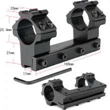 Длинные 10 см высокий профиль 11 мм ласточкин хвост Airgun 25,4 мм кольца с стоп-штифтом 20 мм рельсы для охоты тактический прицел крепление