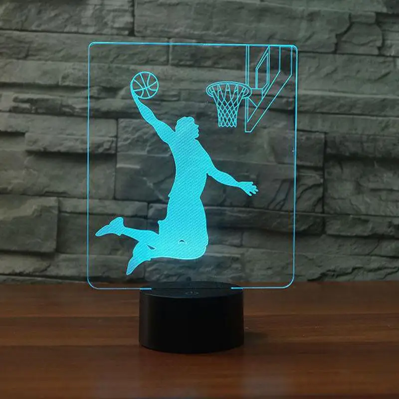 

Gift Shooting Basketball Creative 3d Lamp Led Touch controlled Atmosphere Table Lamp For Bedroom 7 color change Desk Lamps