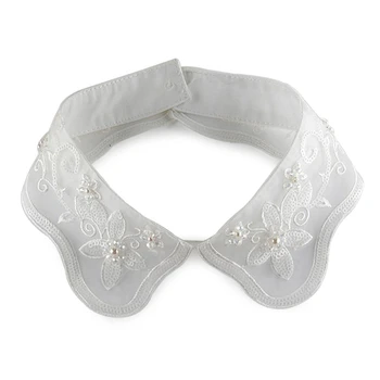 

2020 New Fashion Womens Detachable Collars Embroidery Hollow Lace Fake Collar Sequin Bead Shirt Sweater Fake Collar for Women