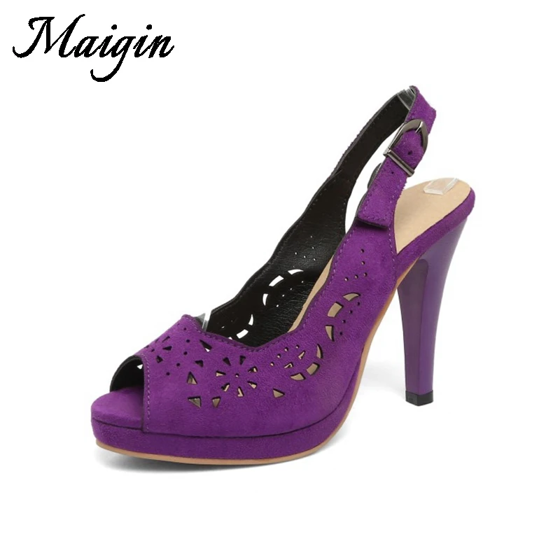 Maigin Super High Heels Shoes Woman Sandals 2018 New Peep Toe Summer Platform Sandals Buckle Strap Hollow Out Female Shoes