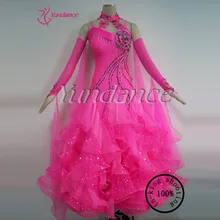 Стиль Розовый конкурс Костюмы для бальных танцев платье для танцев b-13112