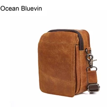 Мужские сумки из натуральной кожи от OCEAN bluevan, Мужская маленькая сумка-мессенджер, мужские винтажные сумки через плечо с клапаном, мужская кожаная сумка, новинка