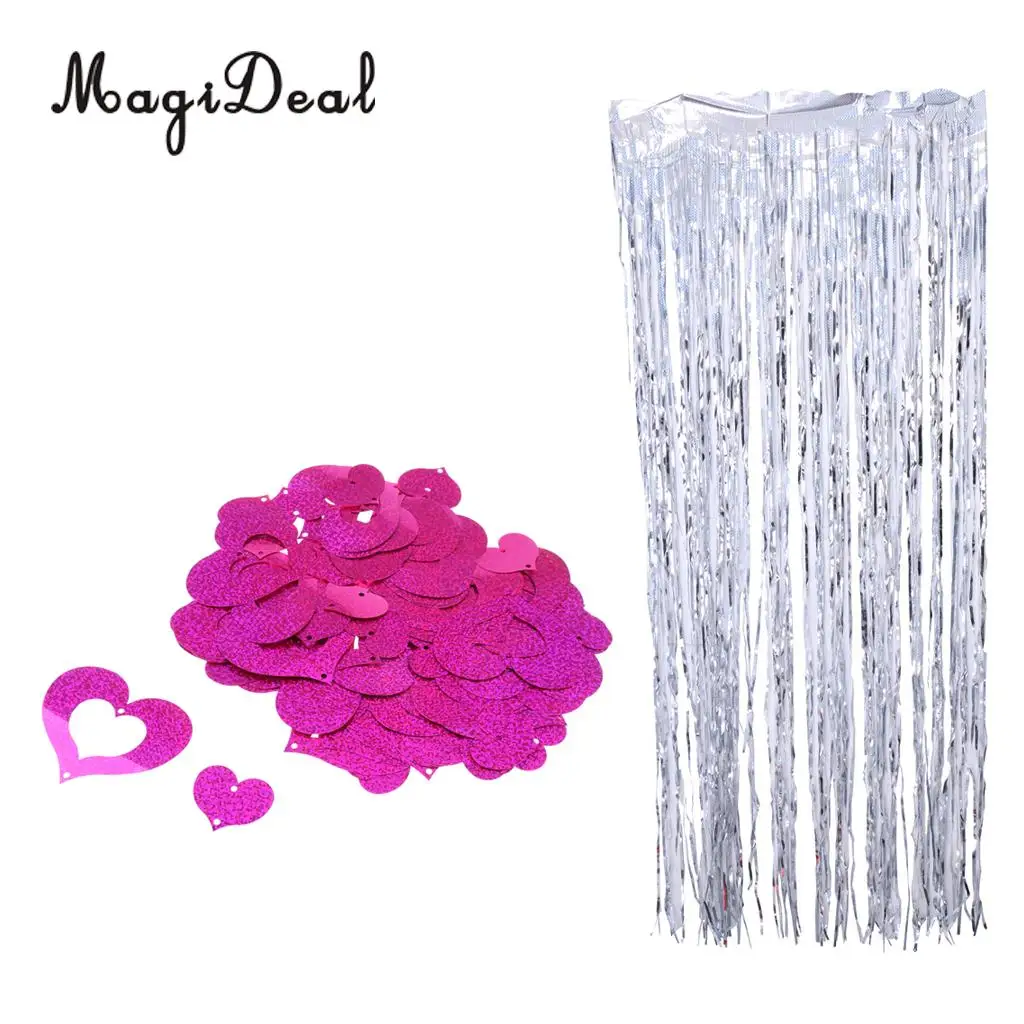 100 Shiny Heart Hanging Foil Balloon Swirl Tinsel Wedding Party Ceiling Decoration
