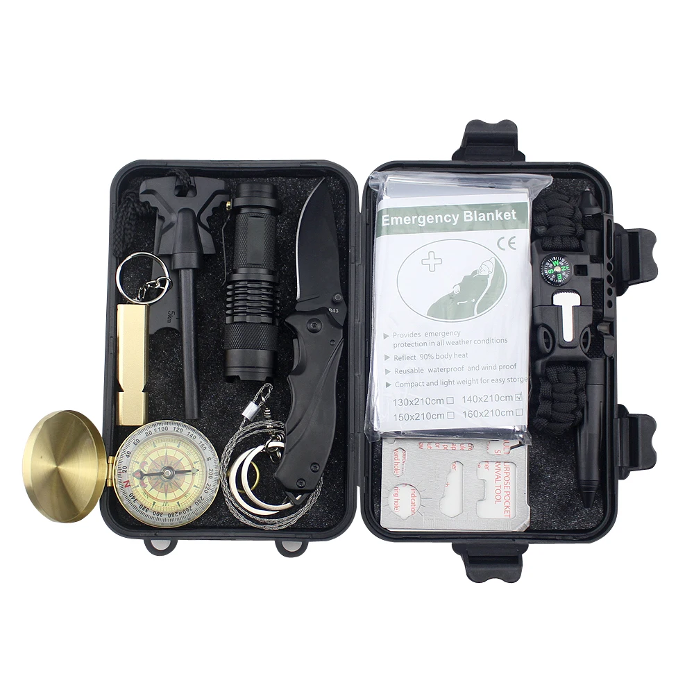 

Outdoor Survival Package Set Wild Travel Emergency SOS Military Survival Multifunction Set