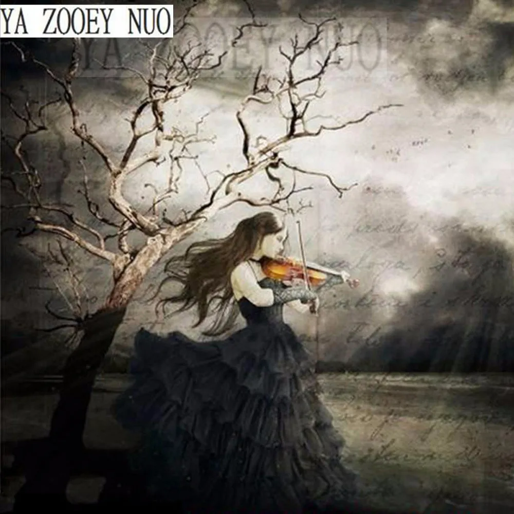 

YA ZOOEY NUO DIY Diamond Painting Cross Stitch Kit Girl playing guitar 5D Diamond Embroidery Crystal Home Decorative Gift KL839