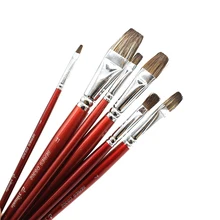 6 шт./компл. Профессиональный белка щетка для волос Art Pen качество художника гуашь живопись маслом Акриловая рисунок Материалы для протирания