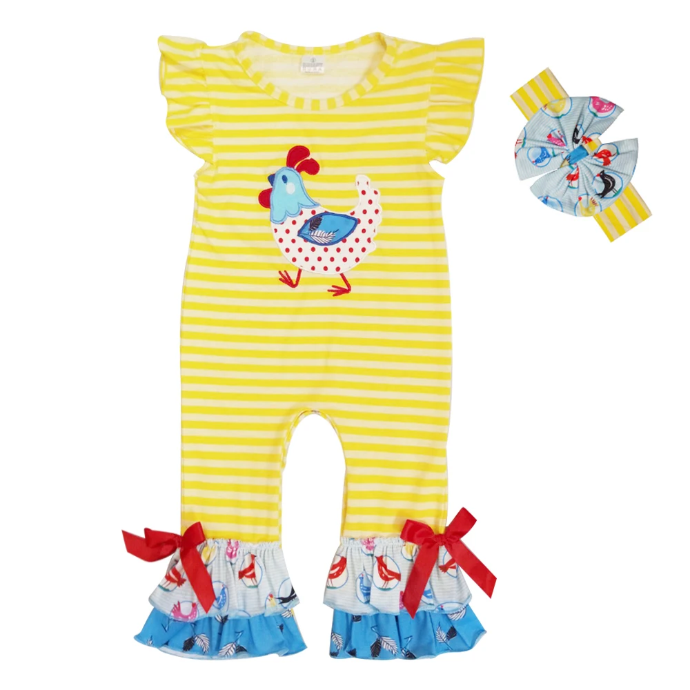 New Fashion Easter Day Baby Boy Clothes Girls Striped Rompers Boys