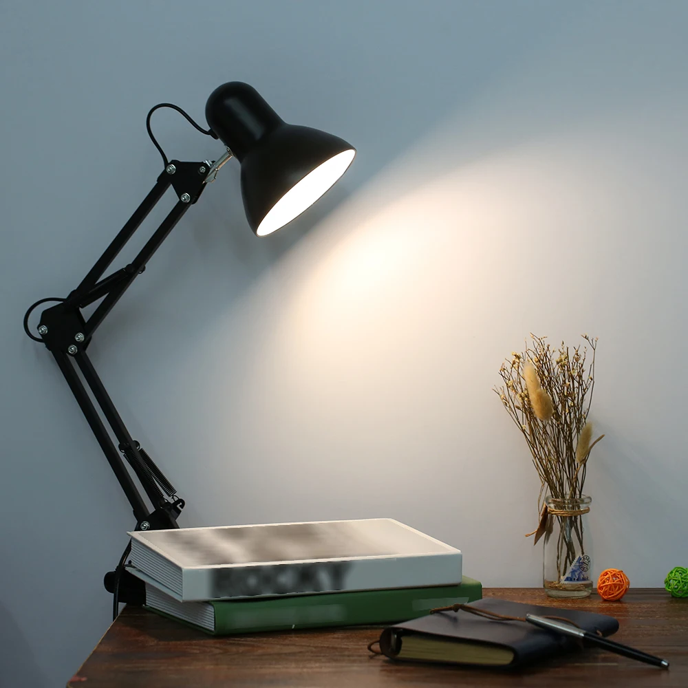 LED Table Lamp AC85 265V Foldable Desk Lamp Clamp Clip Light 360