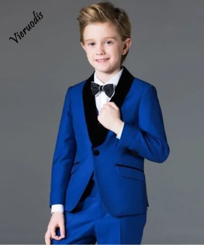 Новые костюмы для мальчиков костюм Королевского синего цвета из 3 предметов свадебный смокинг для мальчиков