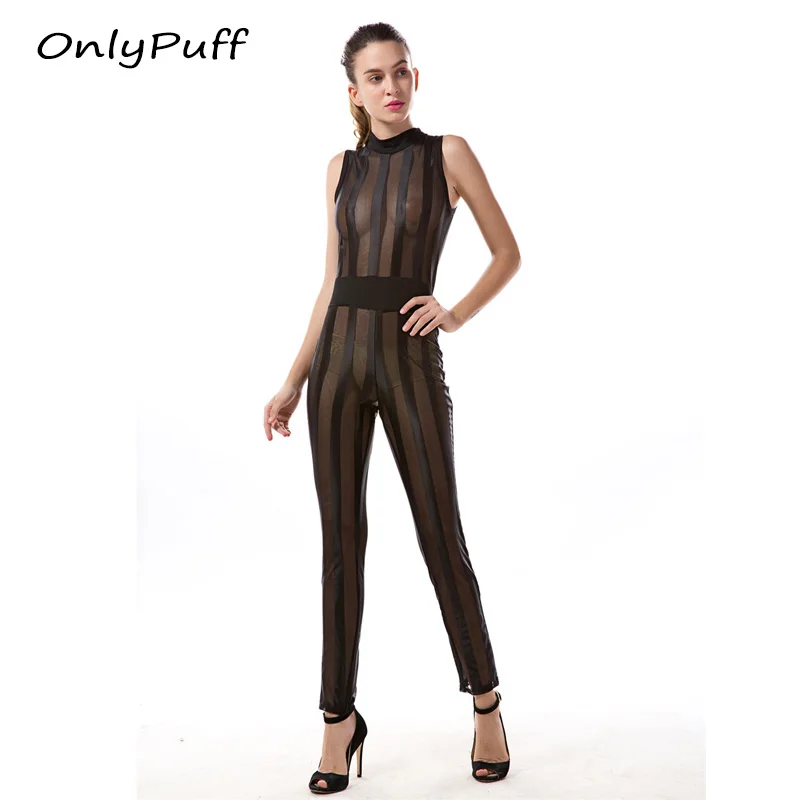 Womens Fashion Brand New Elegant Black Sleeveless Gauze See Through Summer Casual Club Tight