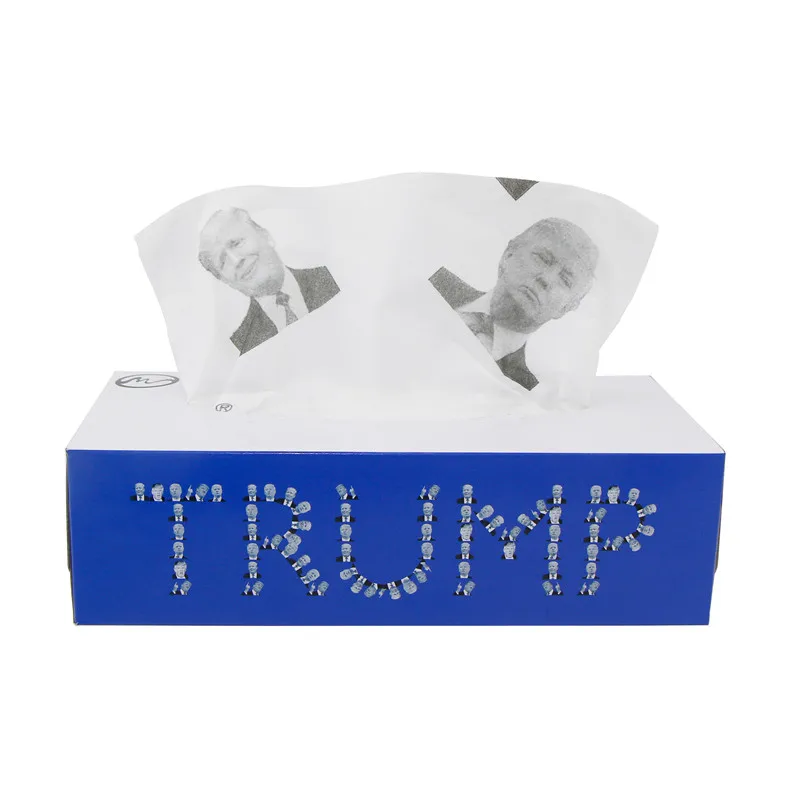 Минч белые салфетки для лица Donlad Трамп туалетной бумаги 3-ply 120 листов всплывающее окно забавные американский президент ткань для печати