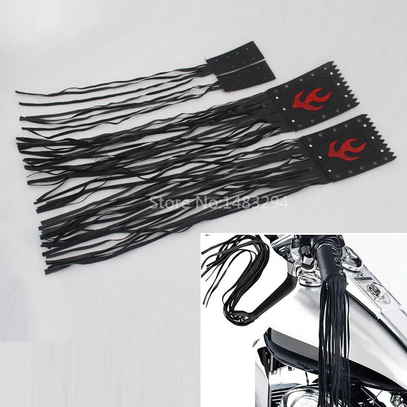 Universal Motorcycle Handlebar Tassel Fringe Grips Cover Levers For