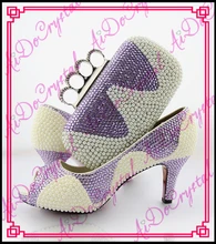 Aidocrystal sommer schuhe sexy high heels mode perle afrikanische schuhe mit finger handtasche/italienisch partei schuhe und taschen