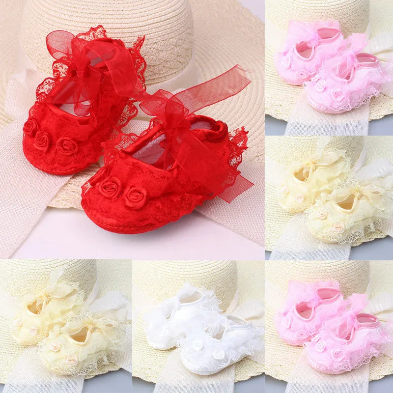 Candy Colors Ribbon Laces Baby Toddler Shose Soft Sole Infant Girls Crib Shoes
