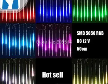 

[Seven neon]Free shipping RGB/colorful AC110-220V 3meters 10pcs/set 40W 50cm long 48leds/pcs 5050led smd led meteor tube light