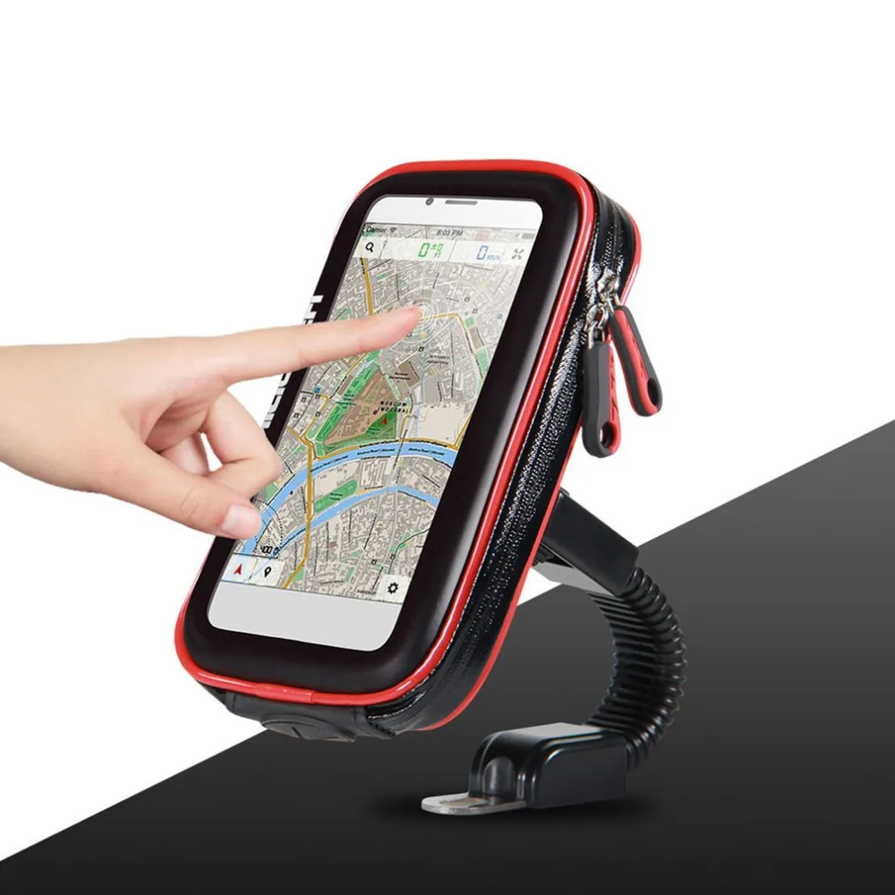 Soporte para tel/éfono de Motocicleta con rotaci/ón de 360 Grados para Moto Mobile Support para X 7 8 Plus S9 S8 S7 Cover Universal Impermeable Bolsa