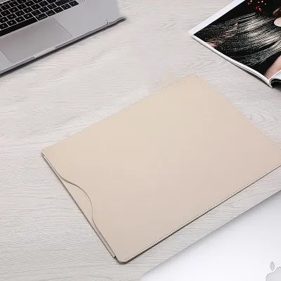 Сумка для ноутбука из искусственной кожи для Macbook Air retina 11 12, новинка 13 15, чехол для ноутбука с сенсорной панелью для Xiaomi 13,3 15,6 Surface Pro 4 5 6 - Цвет: apricot