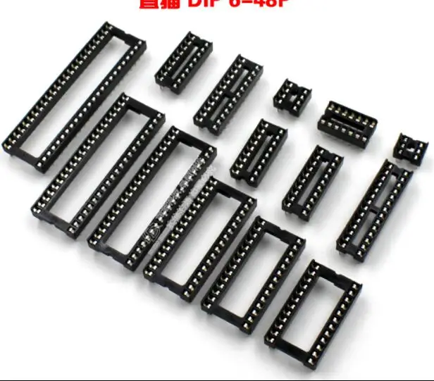 50 sztuk gniazdo IC DIP SIP Chip gniazdo Pin 2.54mm Pitch 6/8/14/16/18/20/24/28Pin 24/28/32/40Pin szeroki IC adapter gniazda typ lutowania