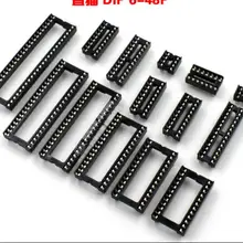 50 шт. IC гнездо DIP-SIP чип контактный разъем 2,54 мм Шаг 6/8/14/16/18/20/24/28Pin 24/28/32/40Pin широкий IC гнездо адаптера припоя Тип