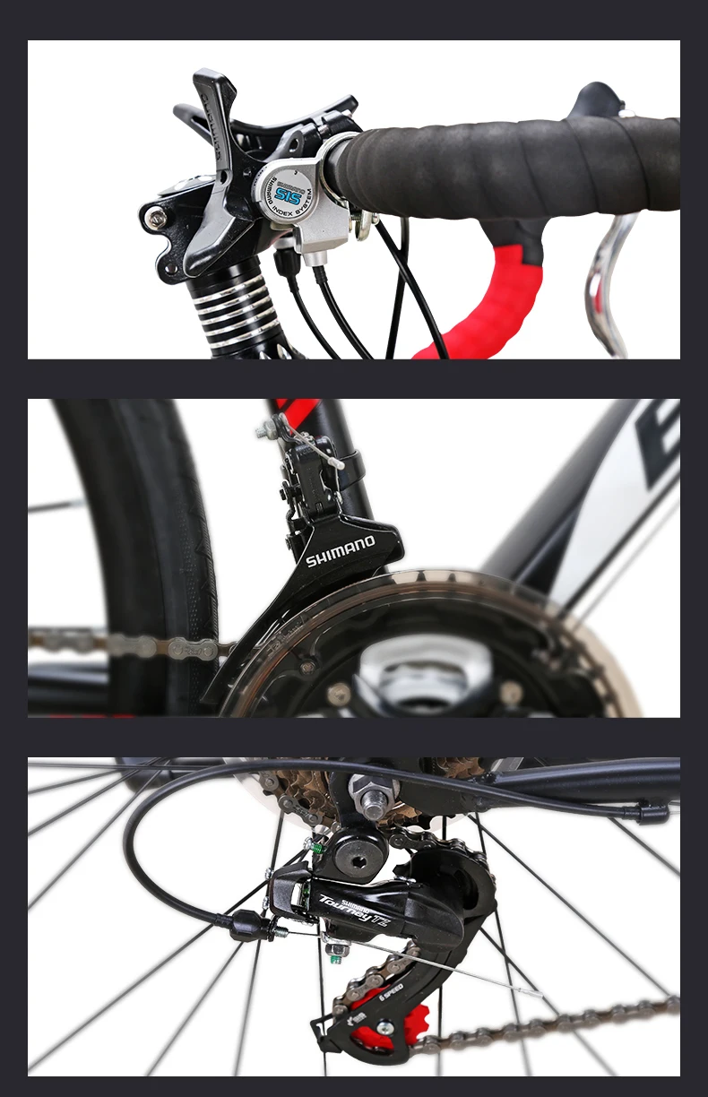 Excellent EUROBIKE 21 Speed 700C Road Bicycle Dual Disc Brake Road Bike Frame size 54cm Road Bicycle 5