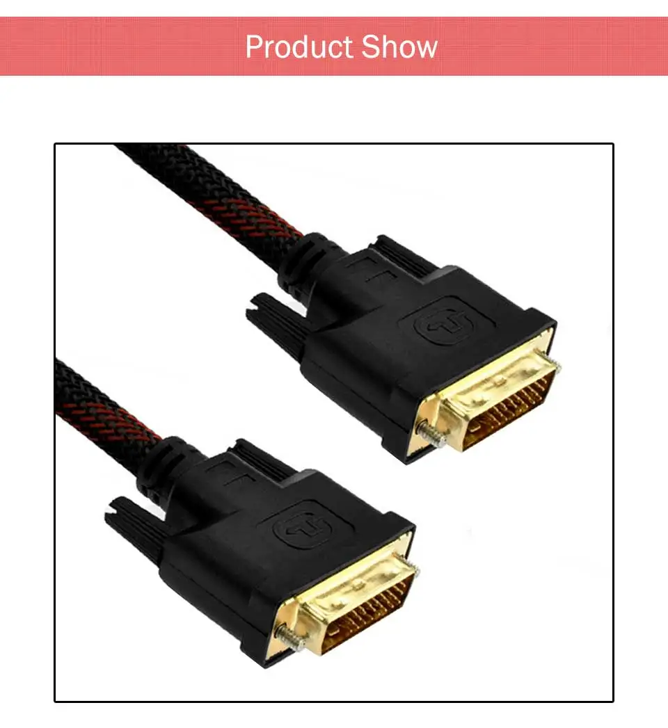 High Speed DVI Cable 3M 5M 10M Gold Plated Plug Male-Male DVI TO DVI 24+1 cable 1080p for LCD DVD HDTV XBOX Monitor Projector (6)